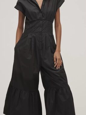 Anthropologie  Wide-Leg Jumpsuit with Button Front